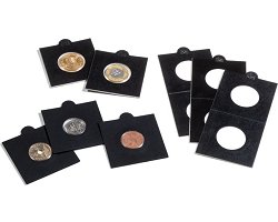 Selfadhesive black coin holder 25mm