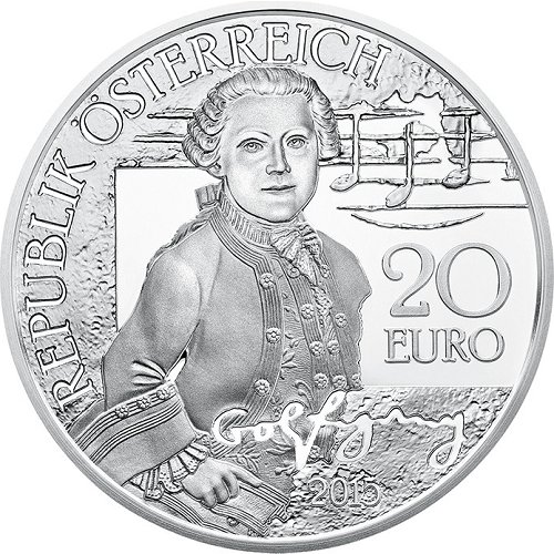 Austria 20� 2015 Proof - Serie Mozart(1/3): El Ni�o Milagro